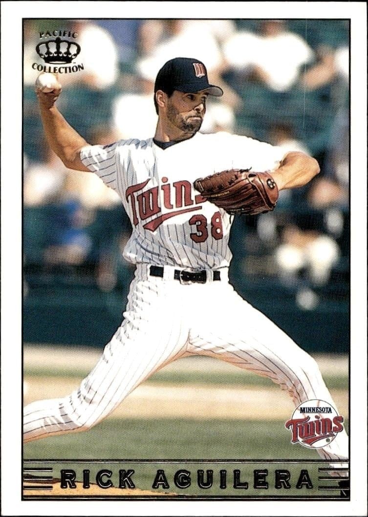 Rick Aguilera 1999 Pacific Crown Collection #157 Baseball Trading Card - Front 1999 Pacific Crown Collection Rick Aguilera #157 baseball trading card front