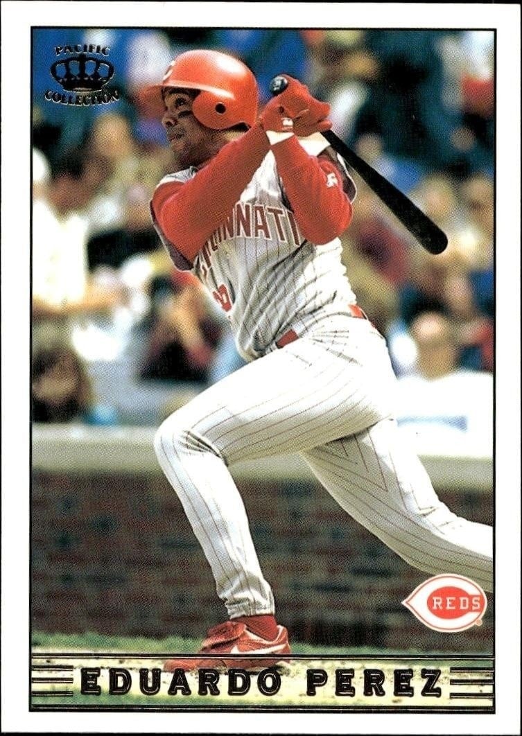 Eduardo Perez 1999 Pacific Crown Collection #77 Baseball Trading Card - Front 1999 Pacific Crown Collection Eduardo Perez #77 baseball trading card front
