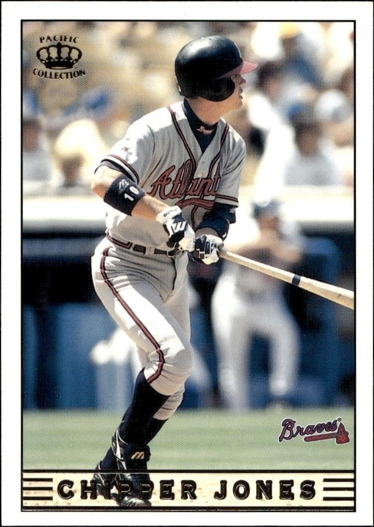 Chipper Jones 1999 Pacific Crown Collection #25 Baseball Trading Card - Front 1999 Pacific Crown Collection Chipper Jones #25 baseball trading card front