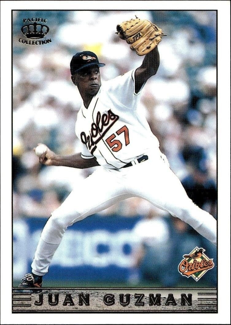 Juan Guzman 1999 Pacific Crown Collection #36 Baseball Trading Card - Front 1999 Pacific Crown Collection Juan Guzman #36 baseball trading card front
