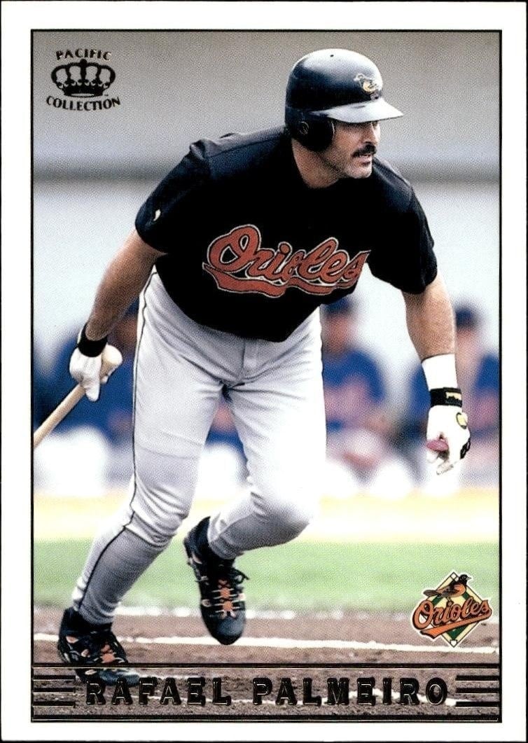 Rafael Palmeiro 1999 Pacific Crown Collection #39 Baseball Trading Card - Front 1999 Pacific Crown Collection Rafael Palmeiro #39 baseball trading card front