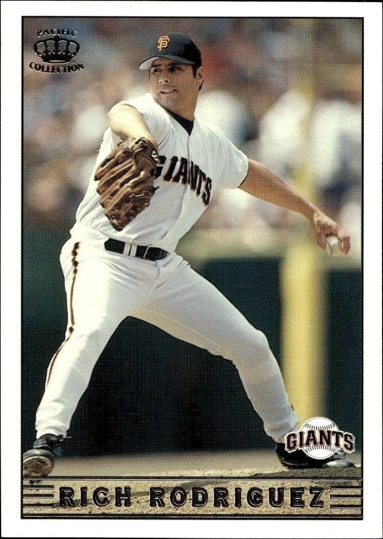 Rich Rodriguez 1999 Pacific Crown Collection #256 Baseball Trading Card - Front 1999 Pacific Crown Collection Rich Rodriguez #256 baseball trading card front