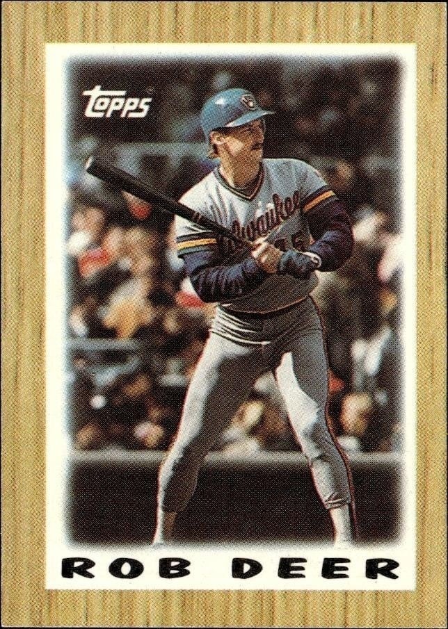 Rob Deer 1987 Topps Minis #59 Baseball Trading Card - Front 1987 Topps Minis Rob Deer #59 baseball trading card front
