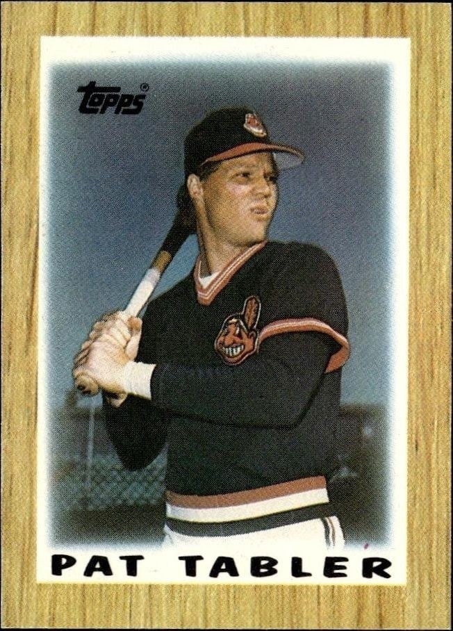 Pat Tabler 1987 Topps Minis #52 Baseball Trading Card - Front 1987 Topps Minis Pat Tabler #52 baseball trading card front