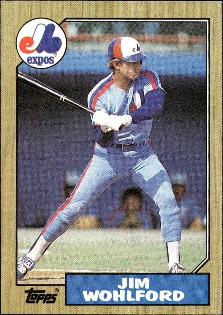 Jim Wohlford 1987 Topps #527 Baseball Trading Card - Front 1987 Topps Jim Wohlford #527 baseball trading card front
