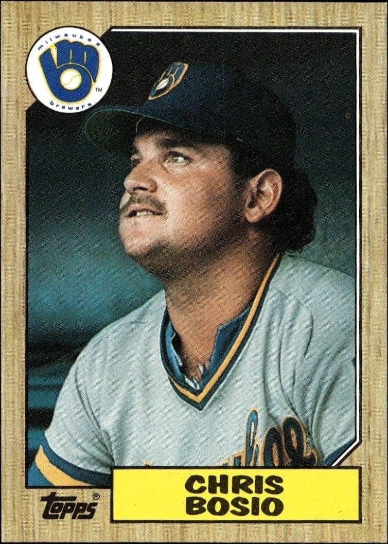 Chris Bosio 1987 Topps #448 Baseball Trading Card - Front 1987 Topps Chris Bosio #448 baseball trading card front