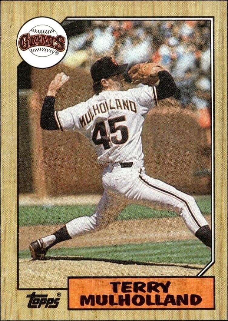 Terry Mulholland 1987 Topps #536 Baseball Trading Card - Front 1987 Topps Terry Mulholland #536 baseball trading card front