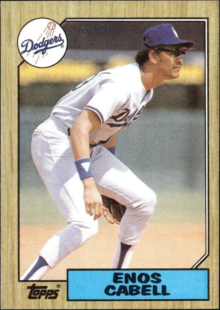 Enos Cabell 1987 Topps #509 Baseball Trading Card - Front 1987 Topps Enos Cabell #509 baseball trading card front