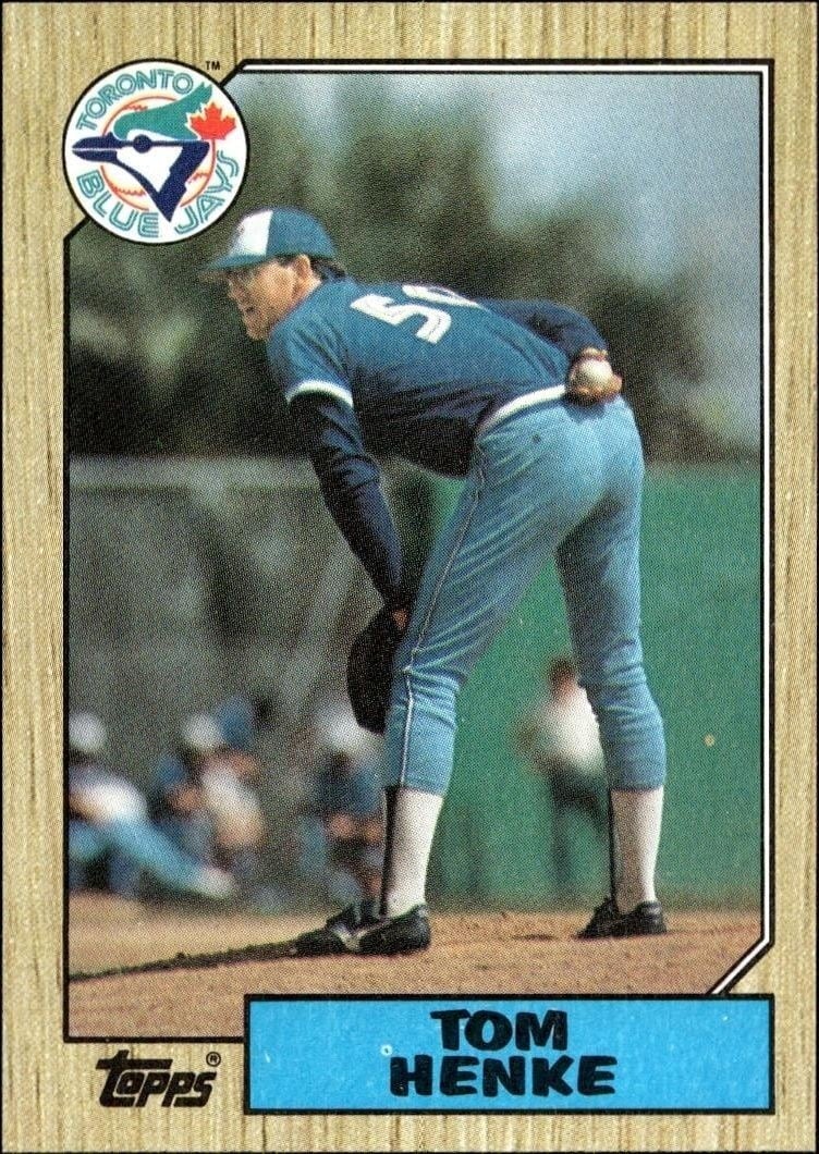 Tom Henke 1987 Topps #510 Baseball Trading Card - Front 1987 Topps Tom Henke #510 baseball trading card front
