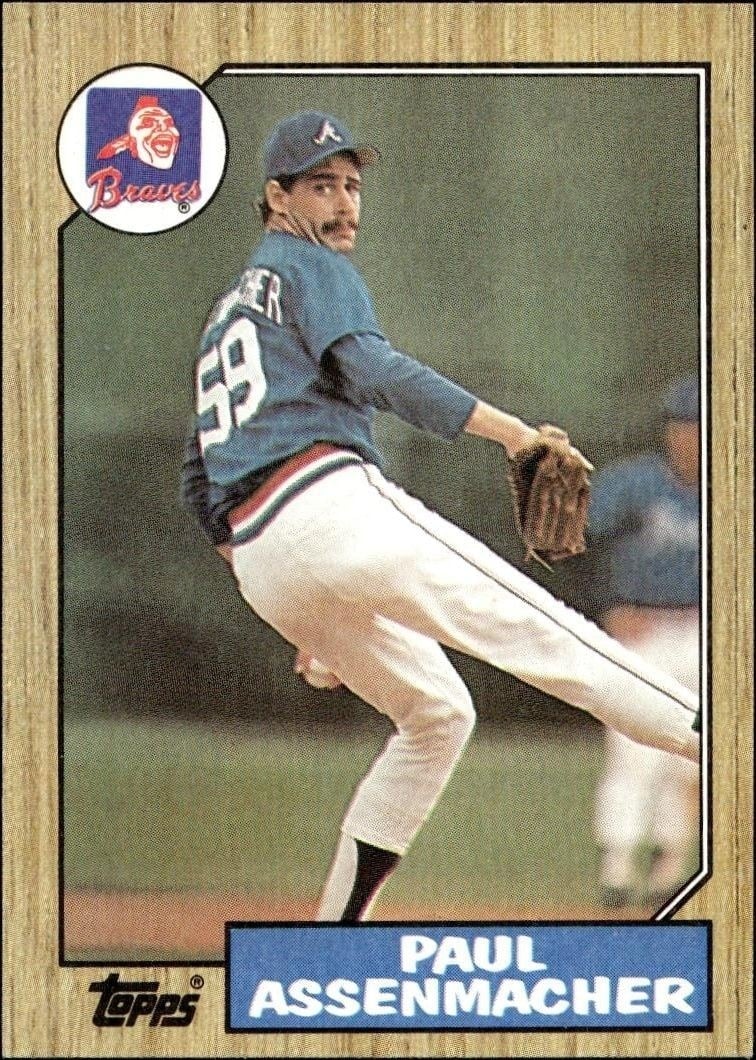 Paul Assenmacher 1987 Topps #132 Baseball Trading Card - Front 1987 Topps Paul Assenmacher #132 baseball trading card front