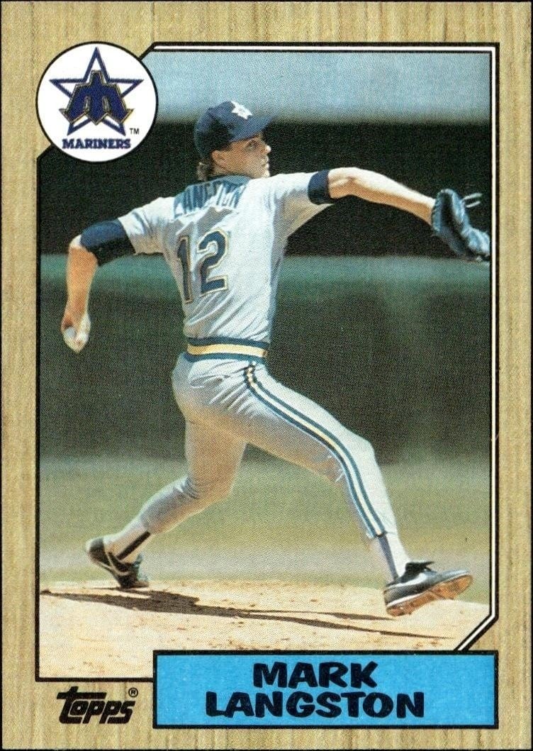 Mark Langston 1987 Topps #215 Baseball Trading Card - Front 1987 Topps Mark Langston #215 baseball trading card front