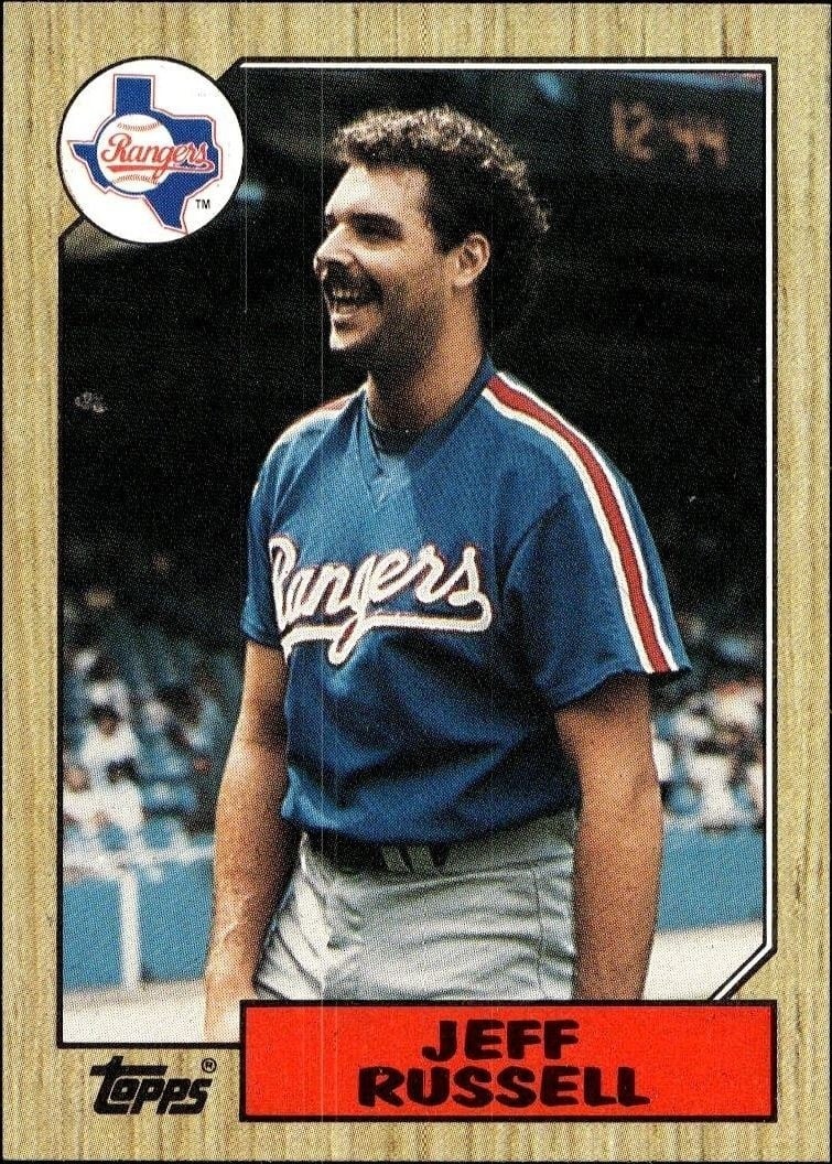 Jeff Russell 1987 Topps #444 Baseball Trading Card - Front 1987 Topps Jeff Russell #444 baseball trading card front