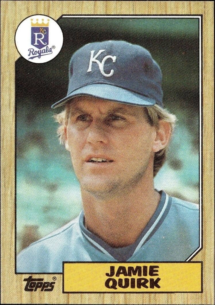 Jamie Quirk 1987 Topps #354 Baseball Trading Card - Front 1987 Topps Jamie Quirk #354 baseball trading card front