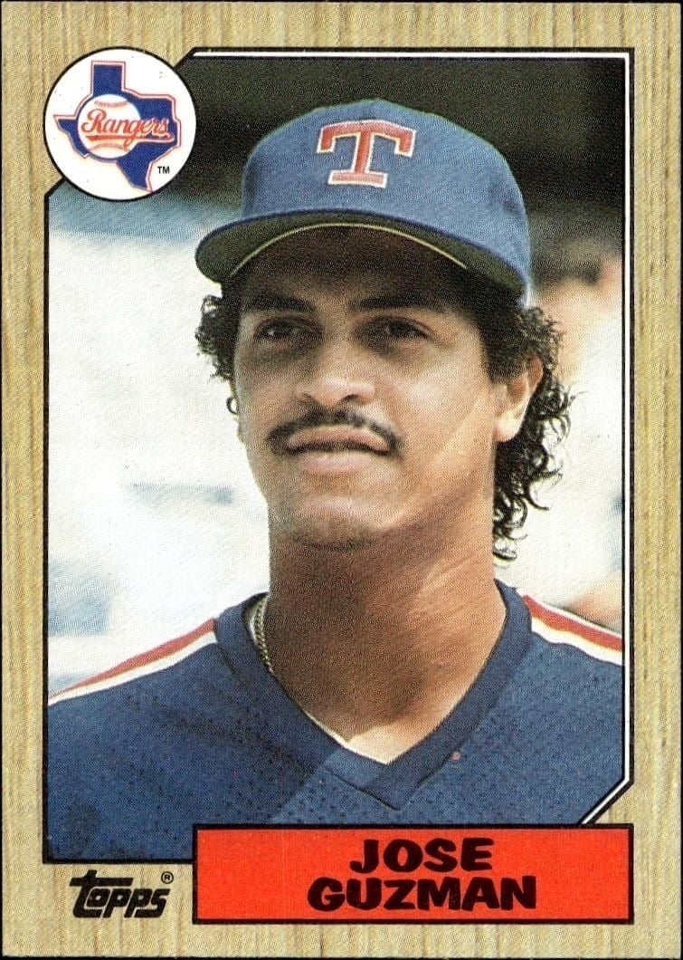 Jose Guzman 1987 Topps #363 Baseball Trading Card - Front 1987 Topps Jose Guzman #363 baseball trading card front