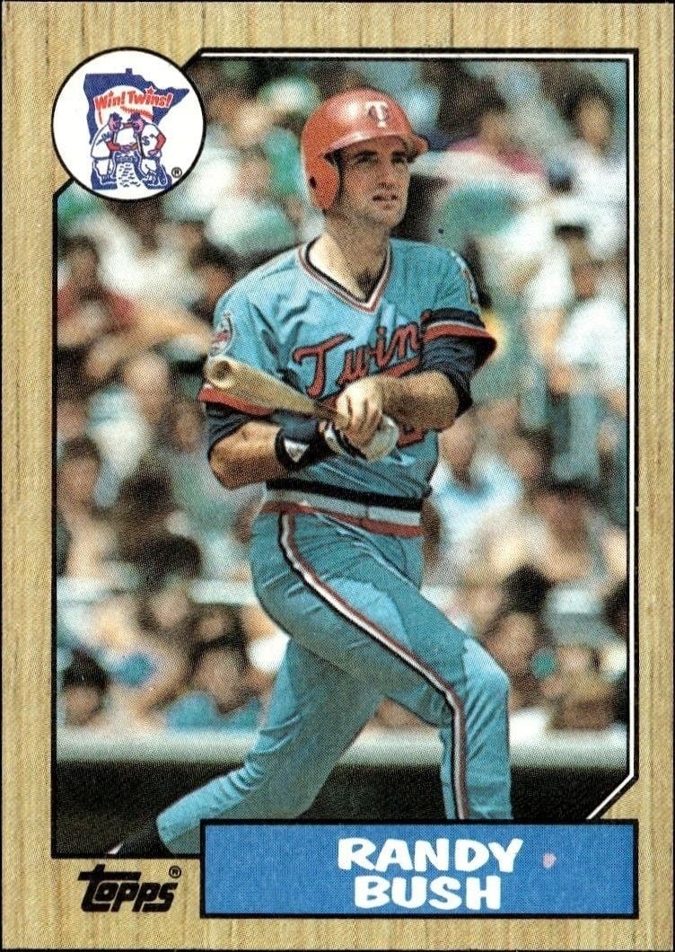 Randy Bush 1987 Topps #364 Baseball Trading Card - Front 1987 Topps Randy Bush #364 baseball trading card front