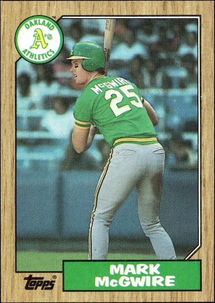 Mark McGwire 1987 Topps #366 Baseball Trading Card - Front 1987 Topps Mark McGwire #366 baseball trading card front