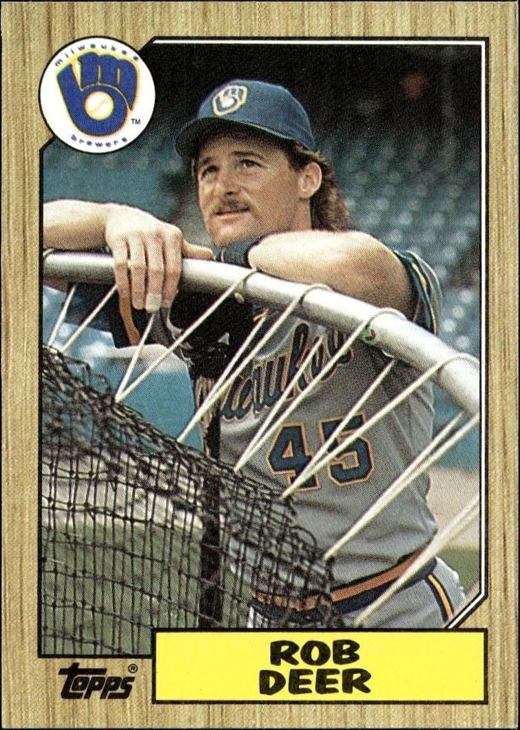Rob Deer 1987 Topps #547 Baseball Trading Card - Front 1987 Topps Rob Deer #547 baseball trading card front