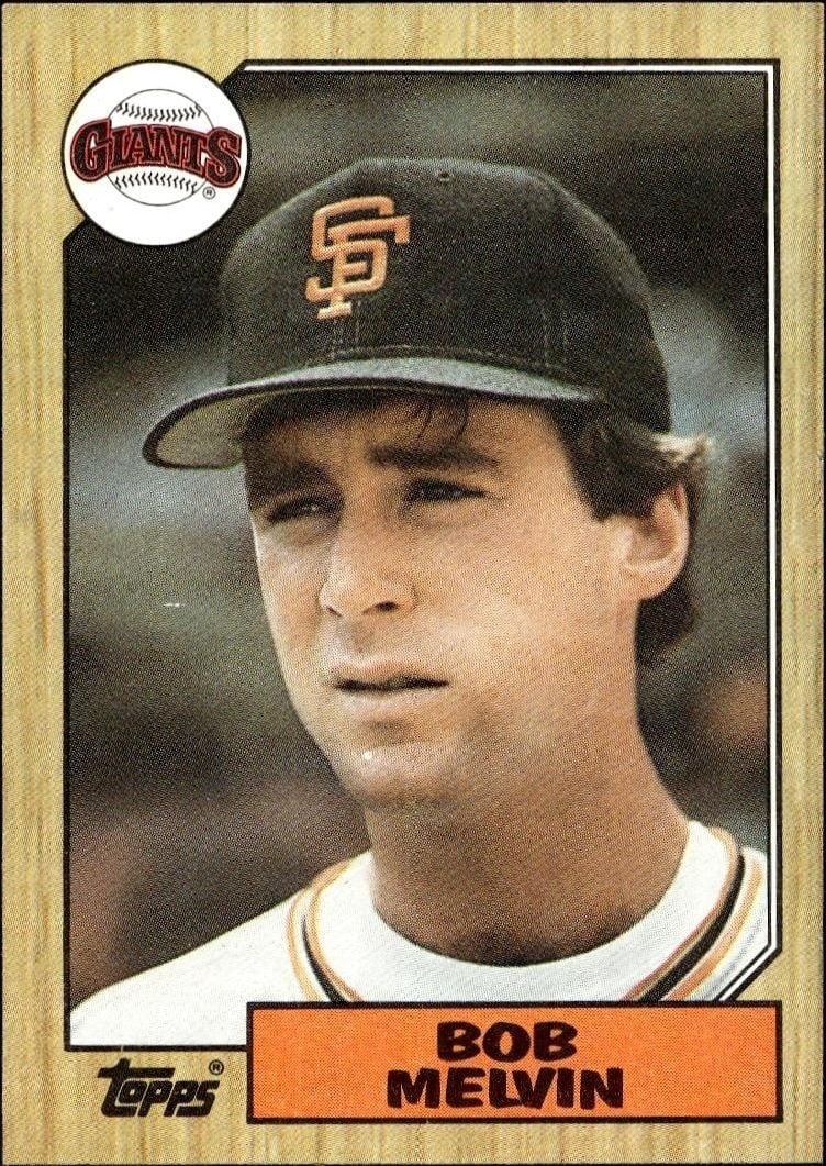 Bob Melvin 1987 Topps #549 Baseball Trading Card - Front 1987 Topps Bob Melvin #549 baseball trading card front