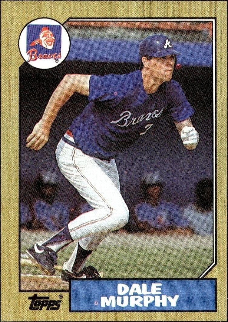 Dale Murphy 1987 Topps #490 Baseball Trading Card - Front 1987 Topps Dale Murphy #490 baseball trading card front