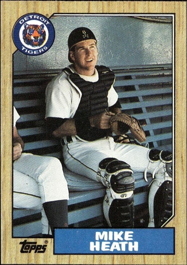 Mike Heath 1987 Topps #492 Baseball Trading Card - Front 1987 Topps Mike Heath #492 baseball trading card front