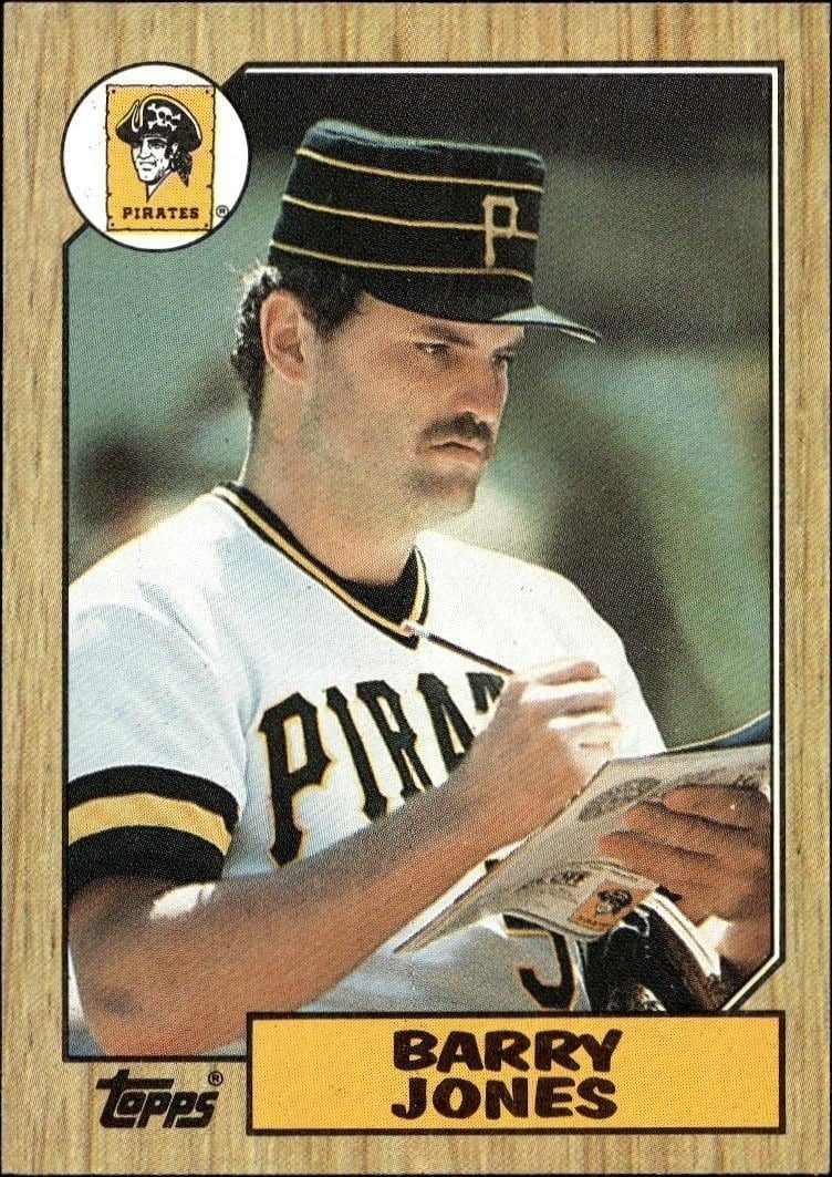 Barry Jones 1987 Topps #494 Baseball Trading Card - Front 1987 Topps Barry Jones #494 baseball trading card front