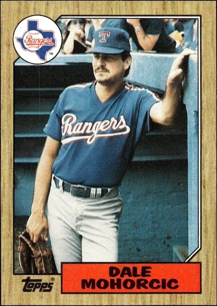 Dale Mohorcic 1987 Topps #497 Baseball Trading Card - Front 1987 Topps Dale Mohorcic #497 baseball trading card front