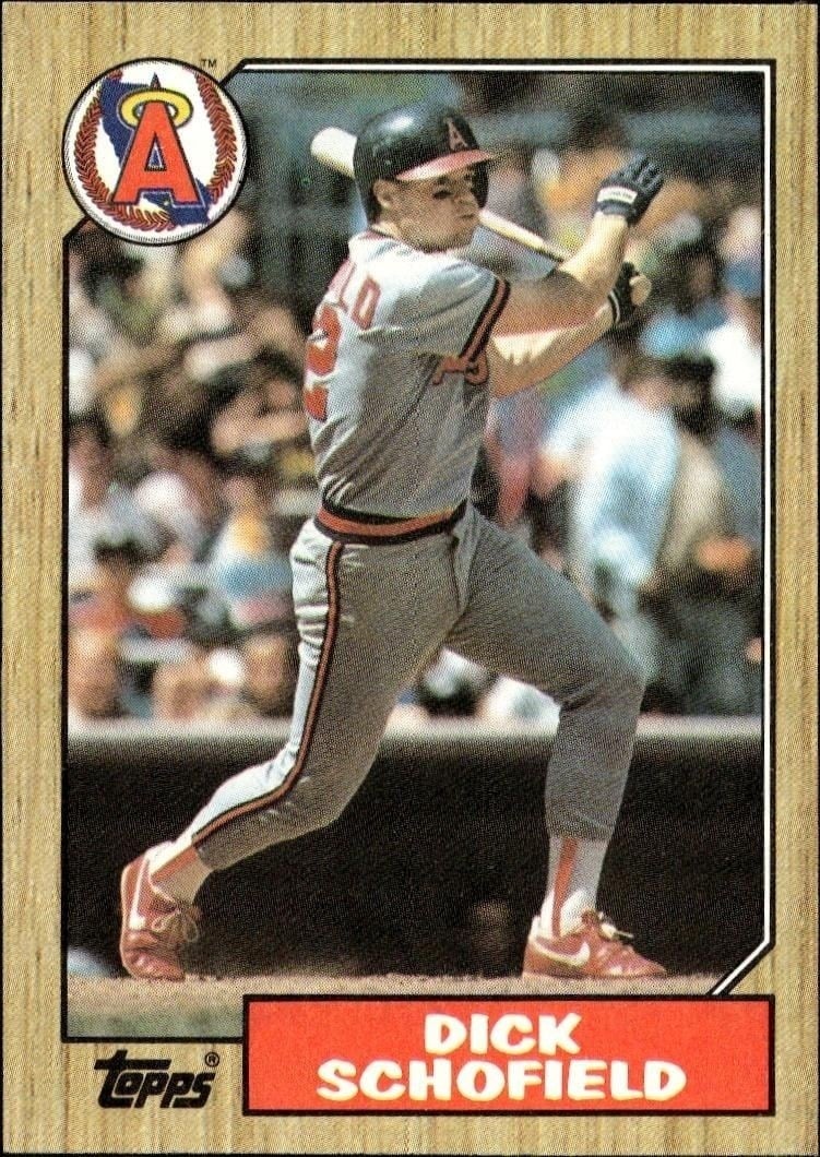Dick Schofield 1987 Topps #502 Baseball Trading Card - Front 1987 Topps Dick Schofield #502 baseball trading card front