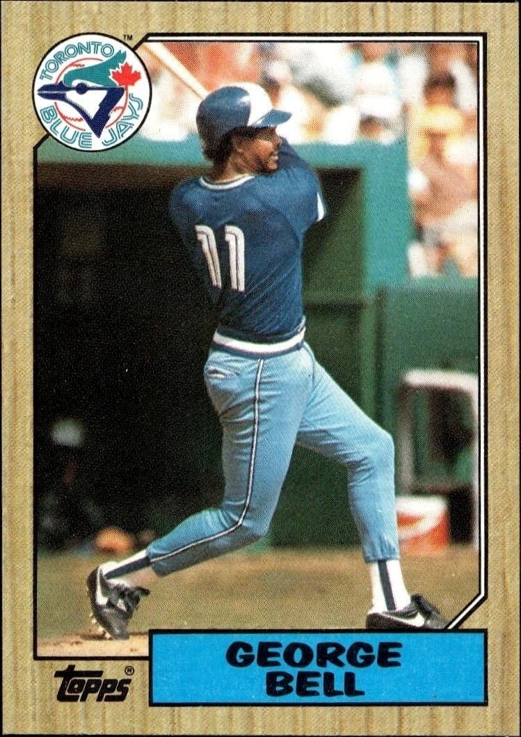 George Bell 1987 Topps #681 Baseball Trading Card - Front 1987 Topps George Bell #681 baseball trading card front
