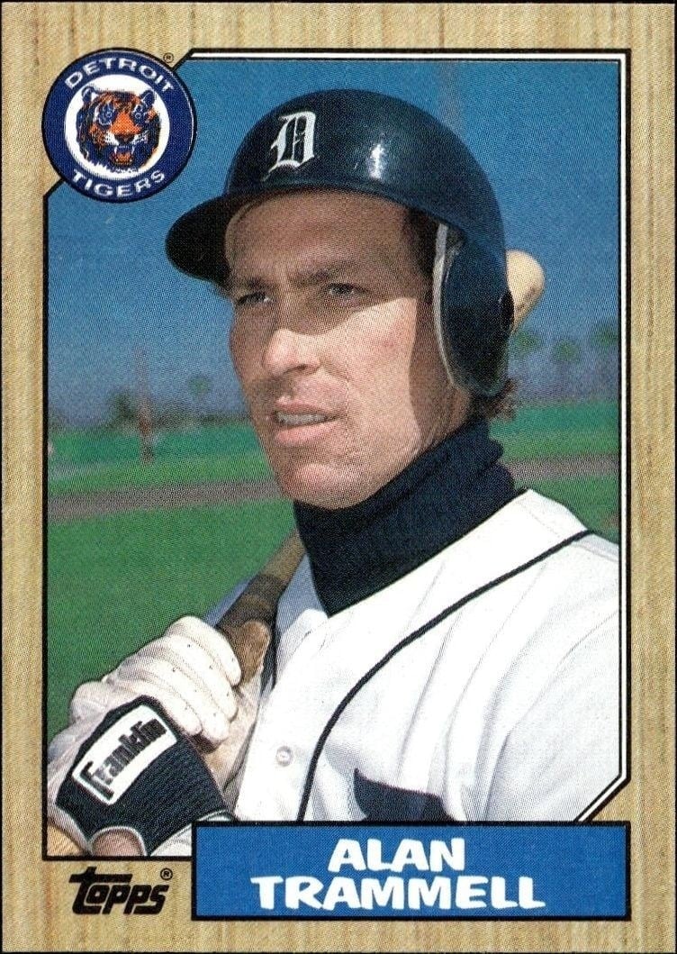 Alan Trammell 1987 Topps #687 Baseball Trading Card - Front 1987 Topps Alan Trammell #687 baseball trading card front