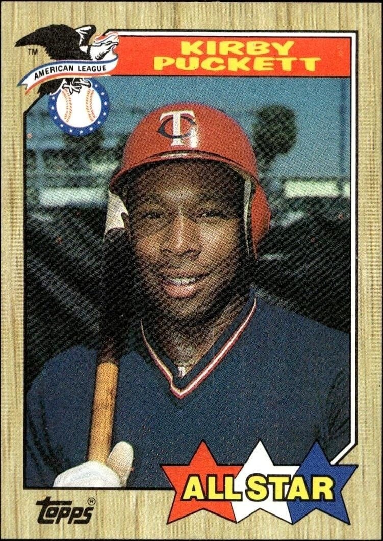 Kirby Puckett 1987 Topps #611 Baseball Trading Card - Front 1987 Topps Kirby Puckett #611 baseball trading card front