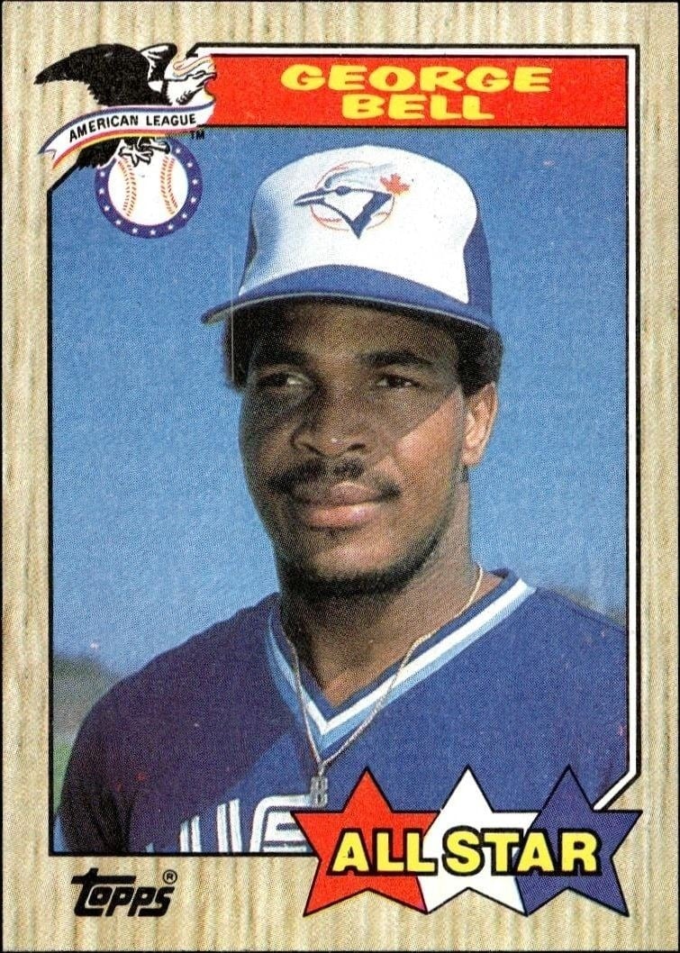 George Bell 1987 Topps #612 Baseball Trading Card - Front 1987 Topps George Bell #612 baseball trading card front