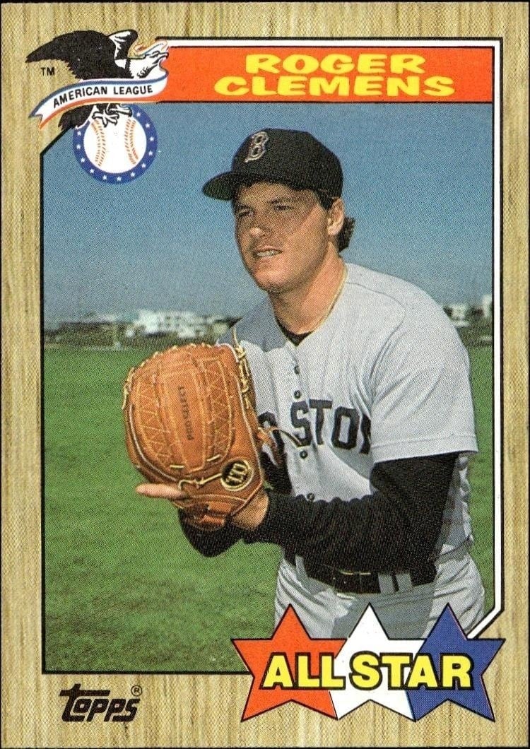Roger Clemens 1987 Topps #614 Baseball Trading Card - Front 1987 Topps Roger Clemens #614 baseball trading card front