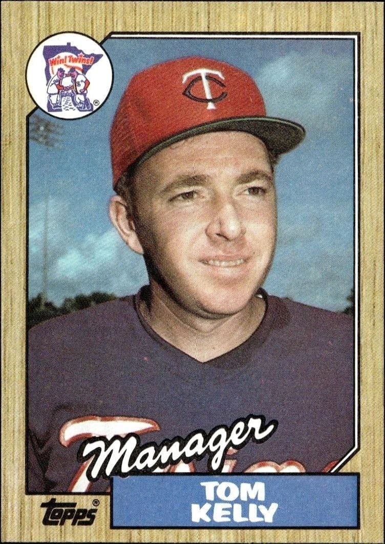 Tom Kelly 1987 Topps #618 Baseball Trading Card - Front 1987 Topps Tom Kelly #618 baseball trading card front