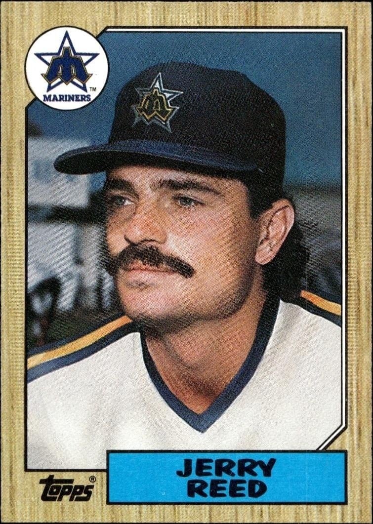 Jerry Reed 1987 Topps #619 Baseball Trading Card - Front 1987 Topps Jerry Reed #619 baseball trading card front