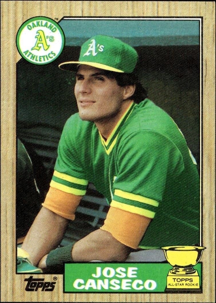 Jose Canseco 1987 Topps #620 Baseball Trading Card - Front 1987 Topps Jose Canseco #620 baseball trading card front