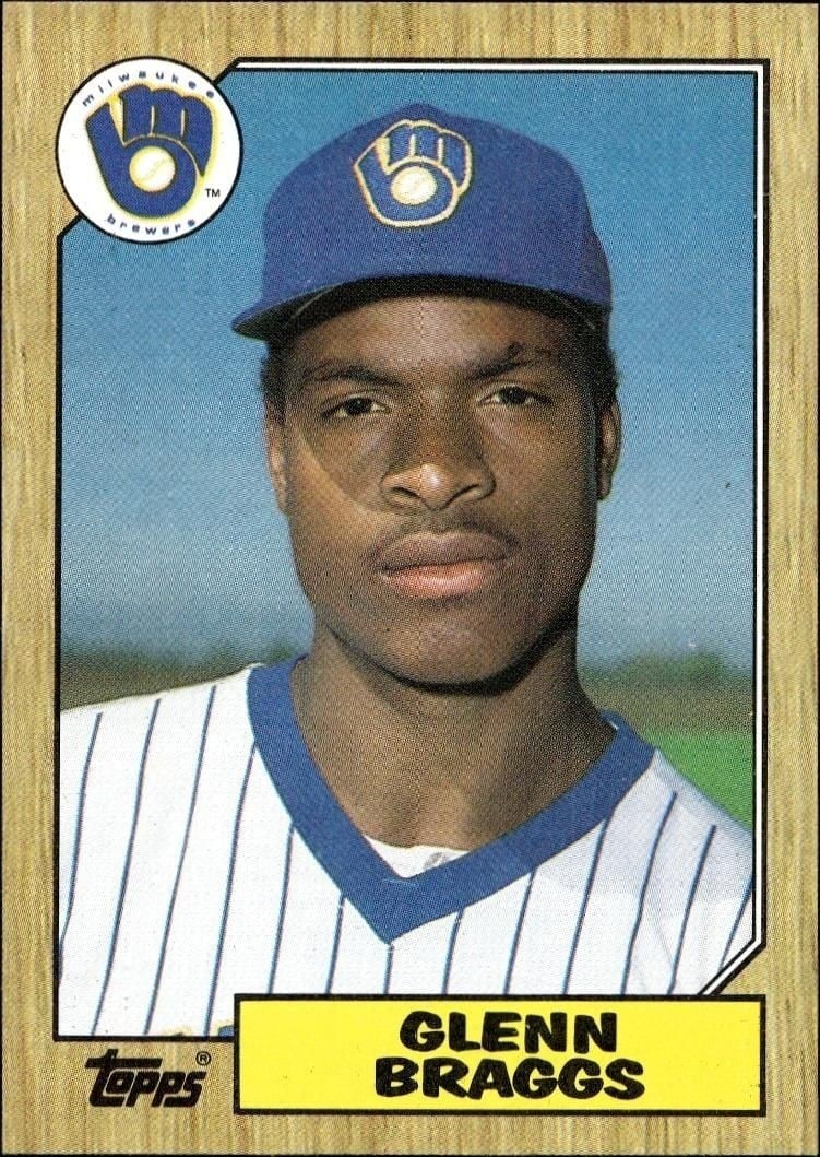 Glenn Braggs 1987 Topps #622 Baseball Trading Card - Front 1987 Topps Glenn Braggs #622 baseball trading card front
