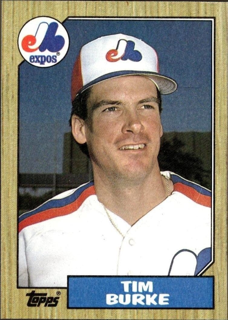 Tim Burke 1987 Topps #624 Baseball Trading Card - Front 1987 Topps Tim Burke #624 baseball trading card front