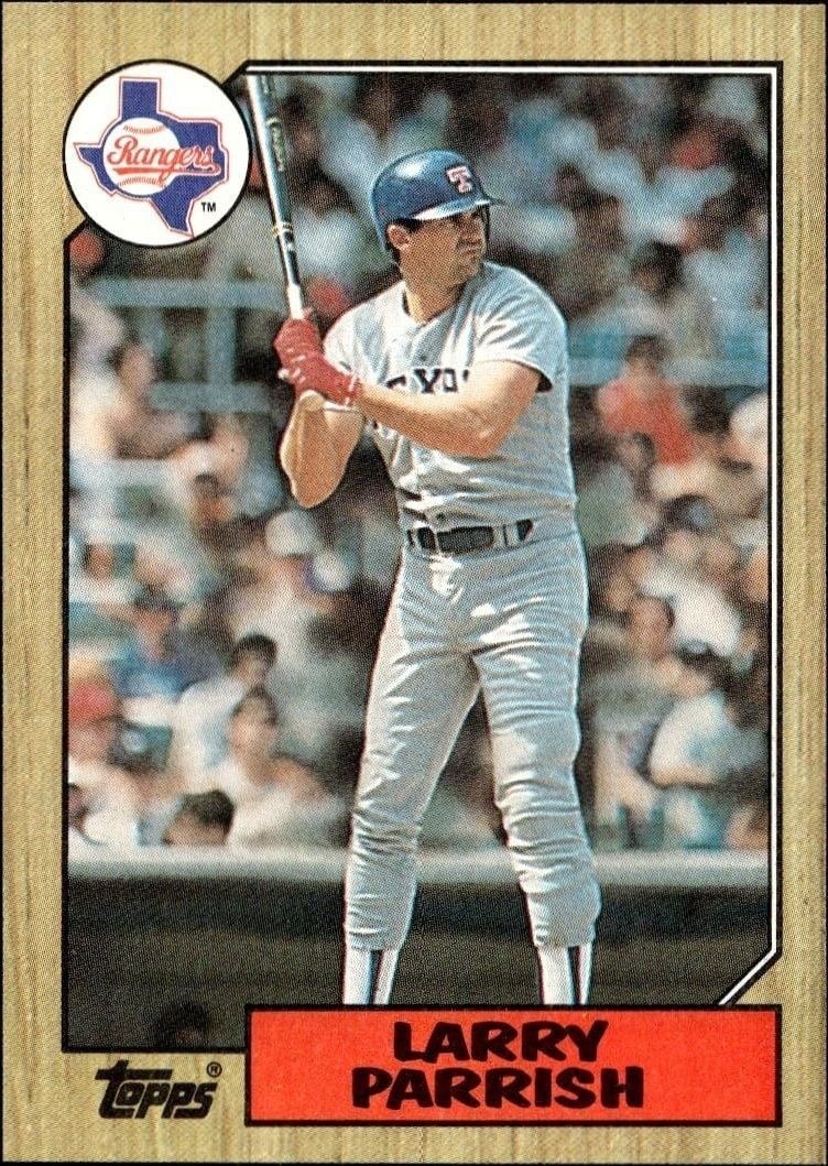 Larry Parrish 1987 Topps #629 Baseball Trading Card - Front 1987 Topps Larry Parrish #629 baseball trading card front