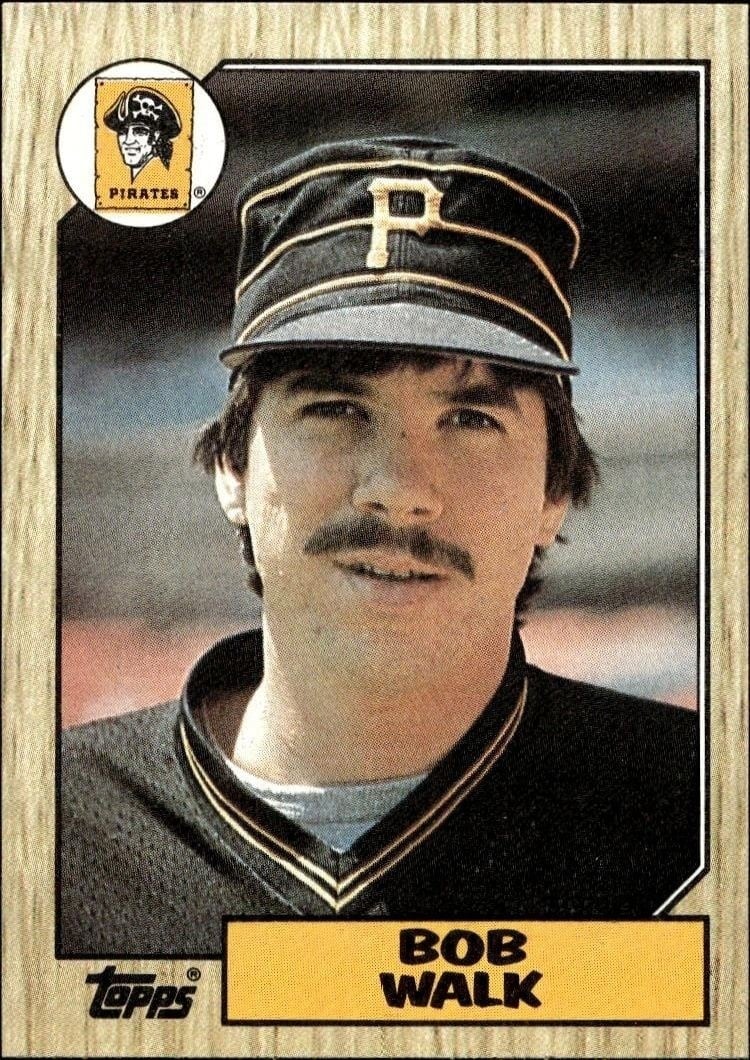 Bob Walk 1987 Topps #628 Baseball Trading Card - Front 1987 Topps Bob Walk #628 baseball trading card front
