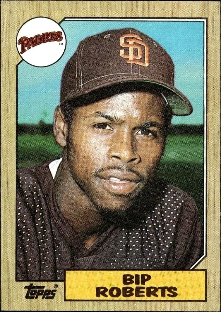Bip Roberts 1987 Topps #637 Baseball Trading Card - Front 1987 Topps Bip Roberts #637 baseball trading card front