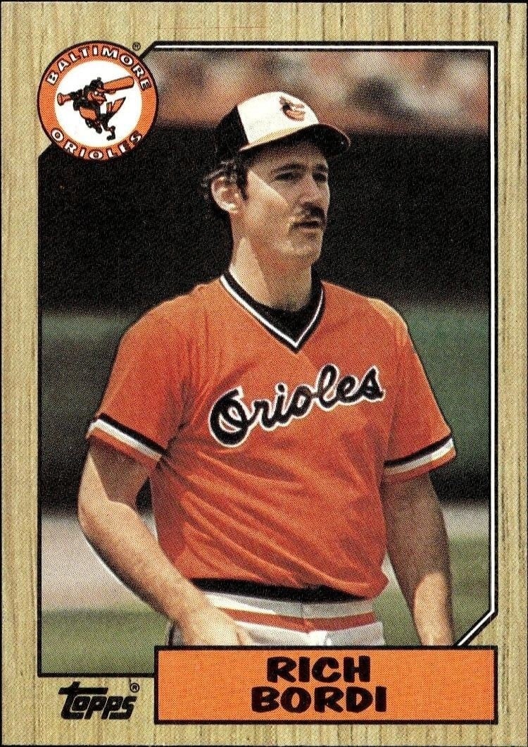 Rich Bordi 1987 Topps #638 Baseball Trading Card - Front 1987 Topps Rich Bordi #638 baseball trading card front