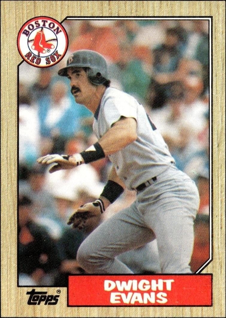 Dwight Evans 1987 Topps #645 Baseball Trading Card - Front 1987 Topps Dwight Evans #645 baseball trading card front