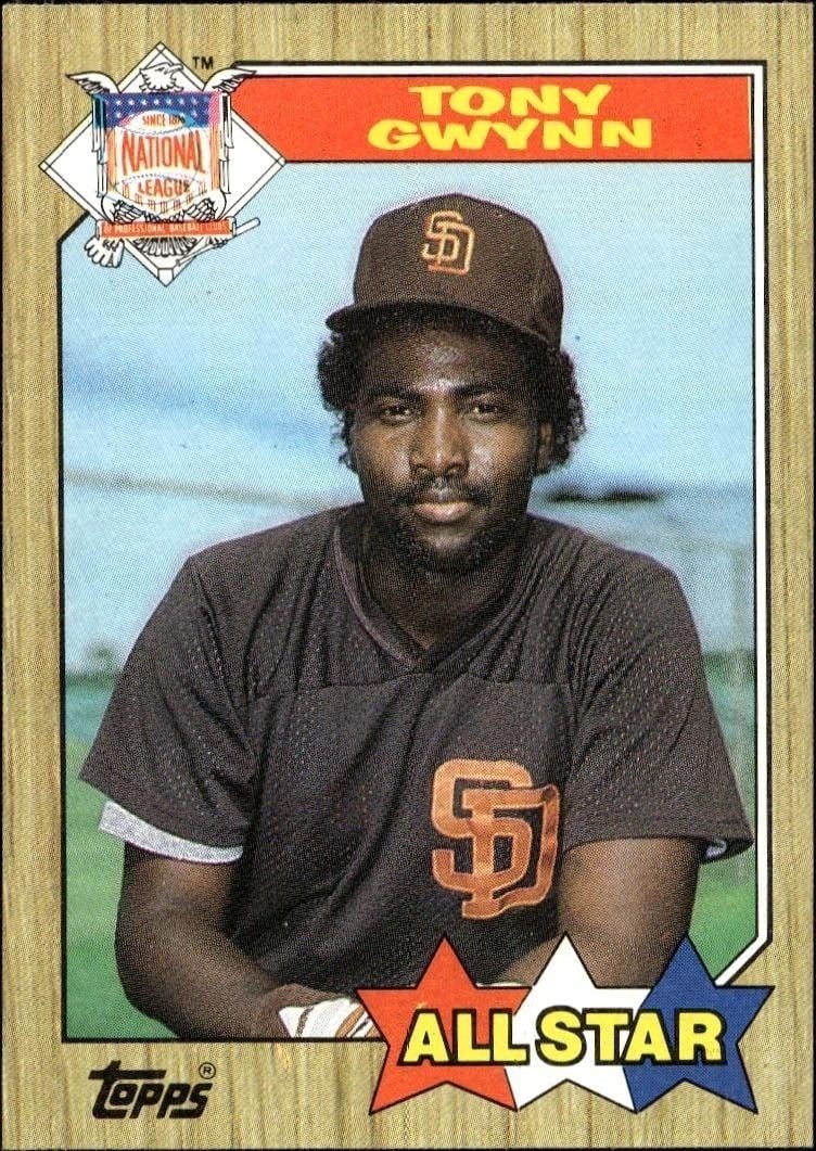 Tony Gwynn 1987 Topps #599 Baseball Trading Card - Front 1987 Topps Tony Gwynn #599 baseball trading card front