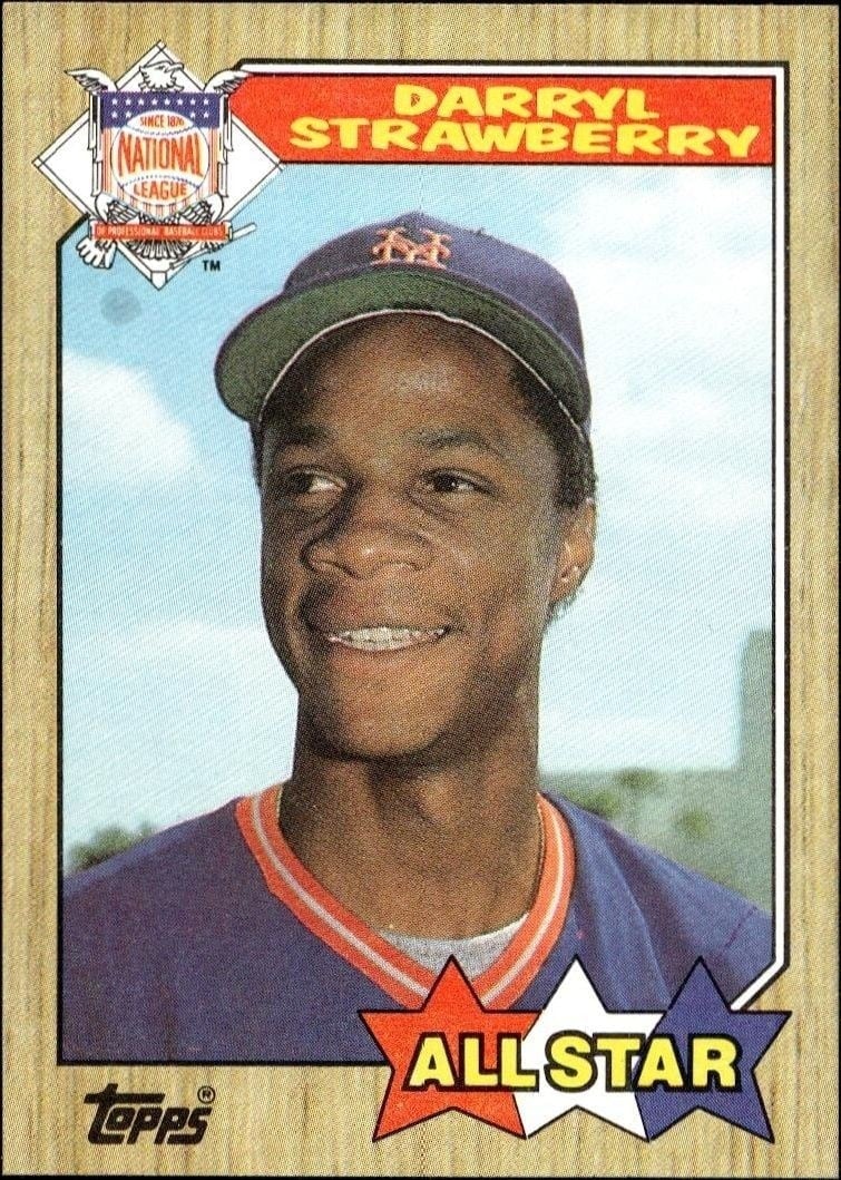 Darryl Strawberry 1987 Topps #601 Baseball Trading Card - Front 1987 Topps Darryl Strawberry #601 baseball trading card front