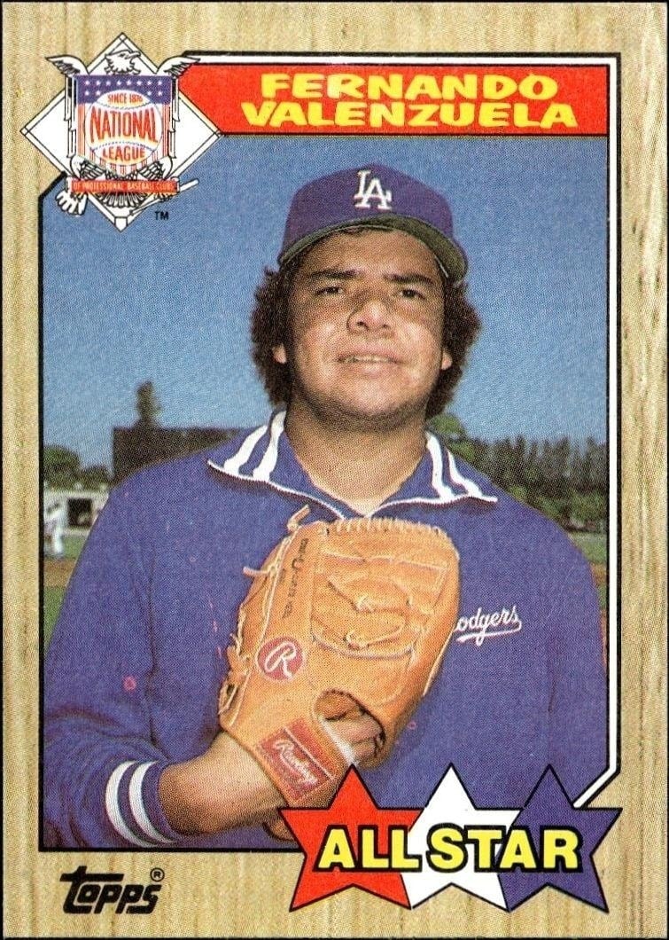 Fernando Valenzuela 1987 Topps #604 Baseball Trading Card - Front 1987 Topps Fernando Valenzuela #604 baseball trading card front