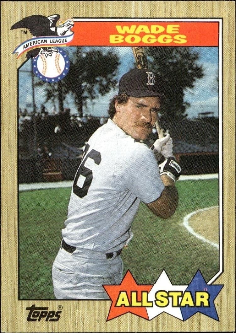 Wade Boggs 1987 Topps #608 Baseball Trading Card - Front 1987 Topps Wade Boggs #608 baseball trading card front