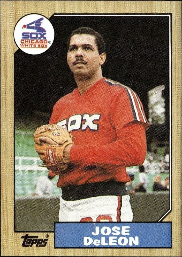 Jose DeLeon 1987 Topps #421 Baseball Trading Card - Front 1987 Topps Jose DeLeon #421 baseball trading card front