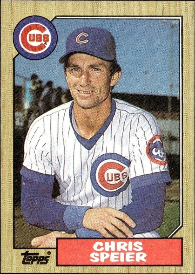 Chris Speier 1987 Topps #424 Baseball Trading Card - Front 1987 Topps Chris Speier #424 baseball trading card front