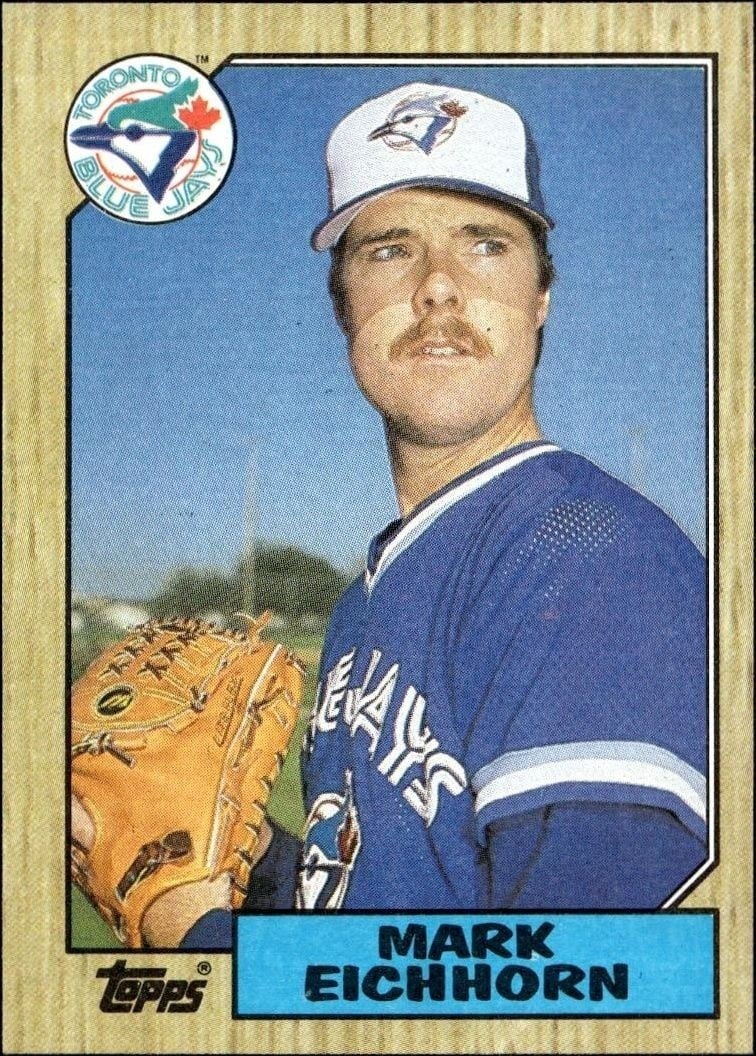 Mark Eichhorn 1987 Topps #371 Baseball Trading Card - Front 1987 Topps Mark Eichhorn #371 baseball trading card front
