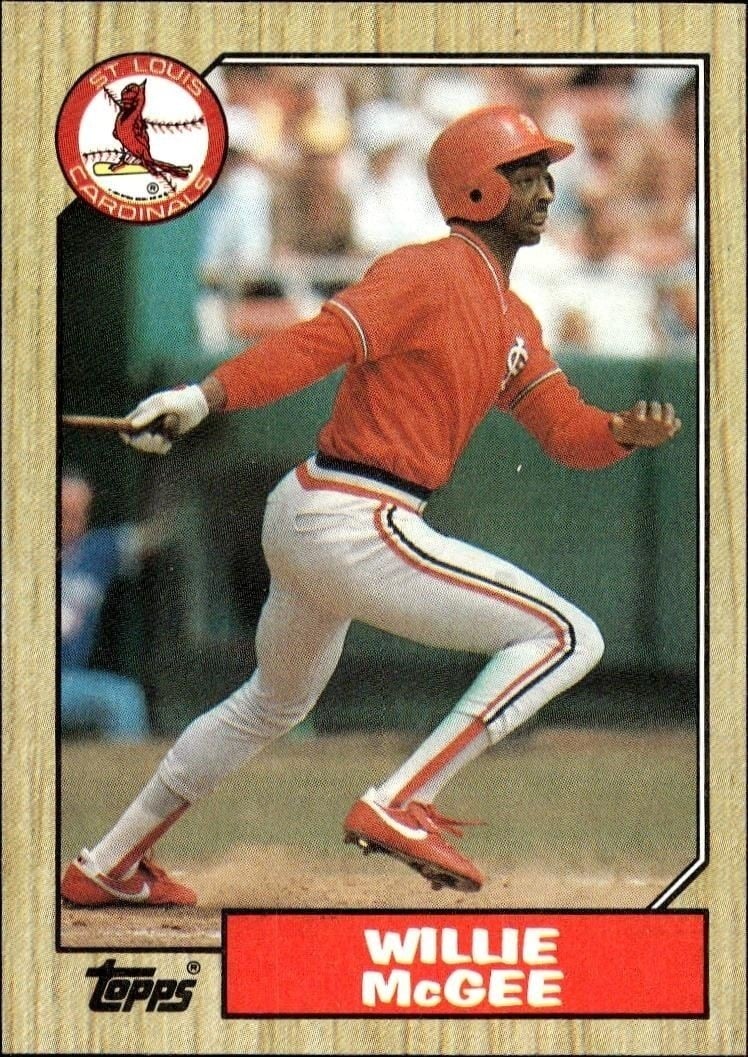 Willie McGee 1987 Topps #440 Baseball Trading Card - Front 1987 Topps Willie McGee #440 baseball trading card front